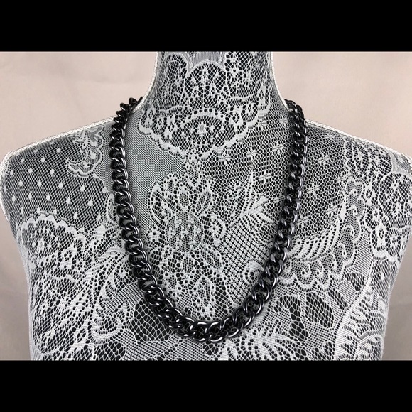 None Other - Gunmetal Chain Necklace